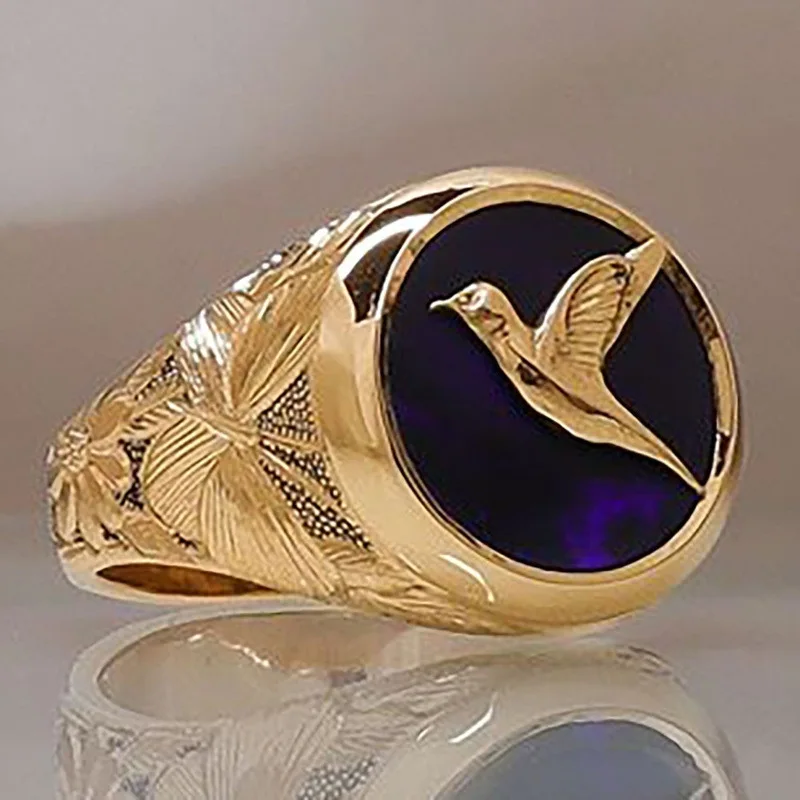 

2023 Trend Creative Golden Dove Bird Butterfly Animal Ring Women's Rings Cute Jewelry Engagement Ring Gothic Bijouterie Female
