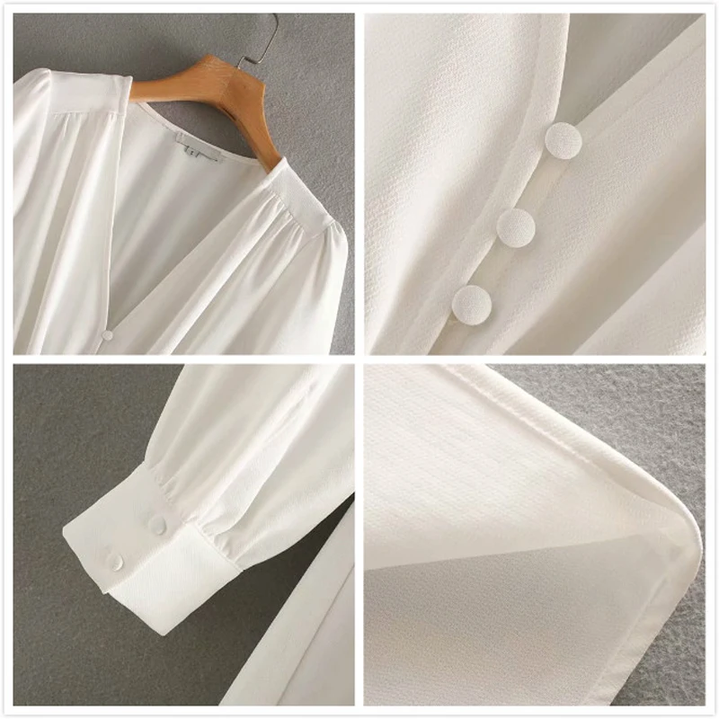 Женское платье миди на пуговицах однотонное белое трапеция с длинным рукавом и