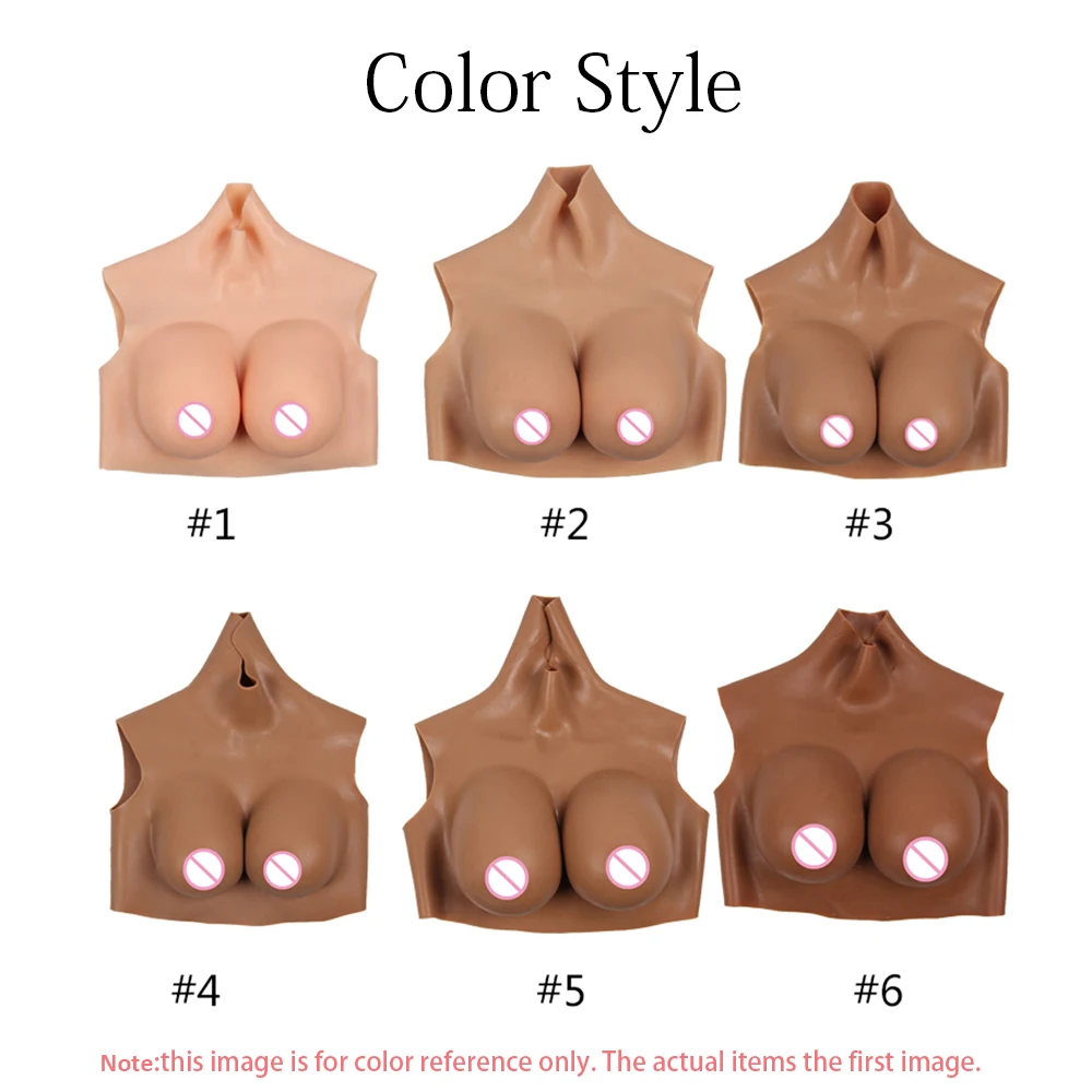 

New Silicone/Cotton Breast Forms Realistic Breastplate Half Body High Collar Crossdressing Skinspot Breast Transgender Cosplay