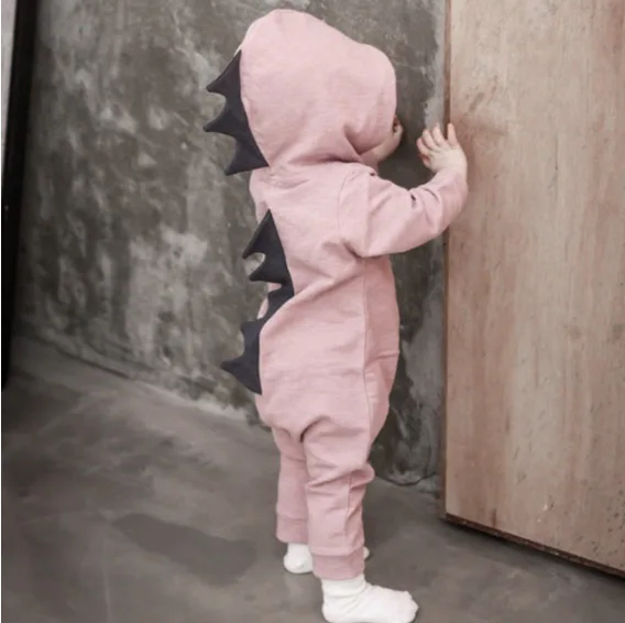 

Newborn baby bodysuit Infant Baby Boy Girl Dinosaur Hooded Romper Jumpsuit Outfits Clothes roupa infantil