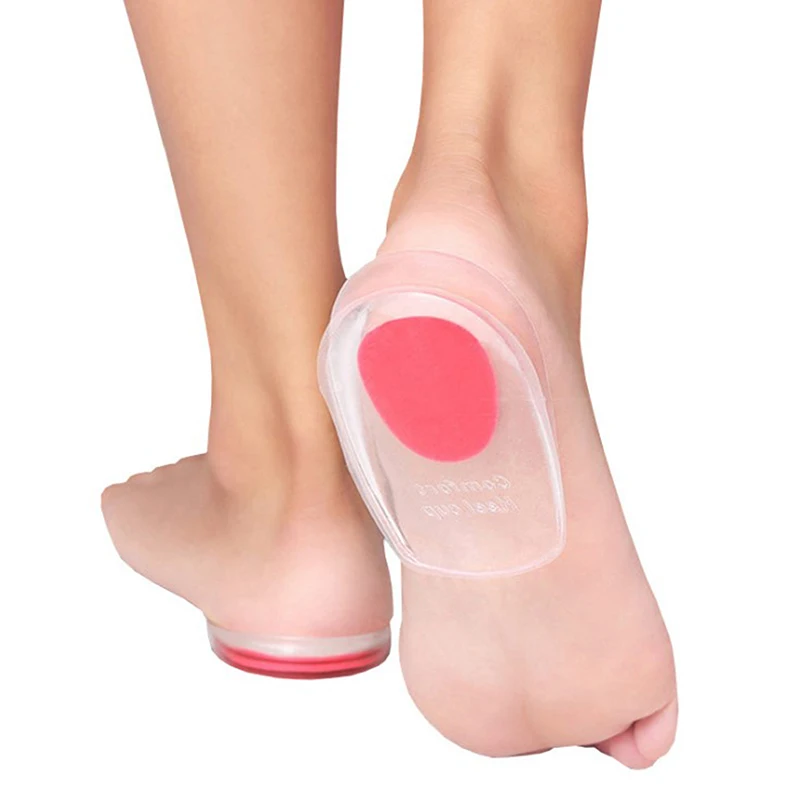 

1Pair High Heel Inserts Silicon Gel Heel Cushion Insoles Soles Relieve Foot Pain Protectors Spur Support Shoe Pad For Women Men