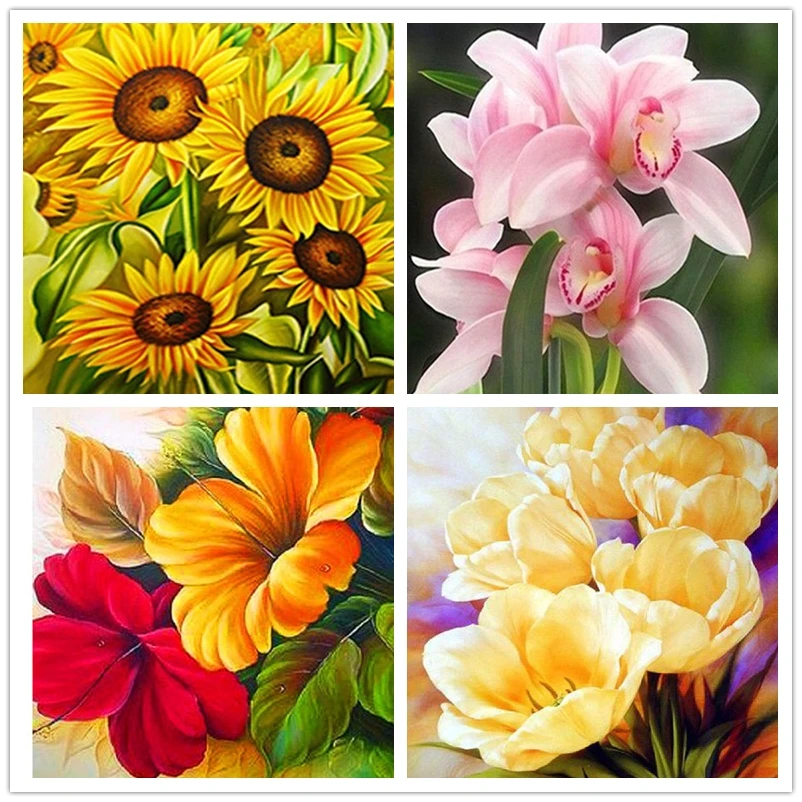Новая алмазная живопись Полная площадь 5D Diy цветы полный набор для алмазной