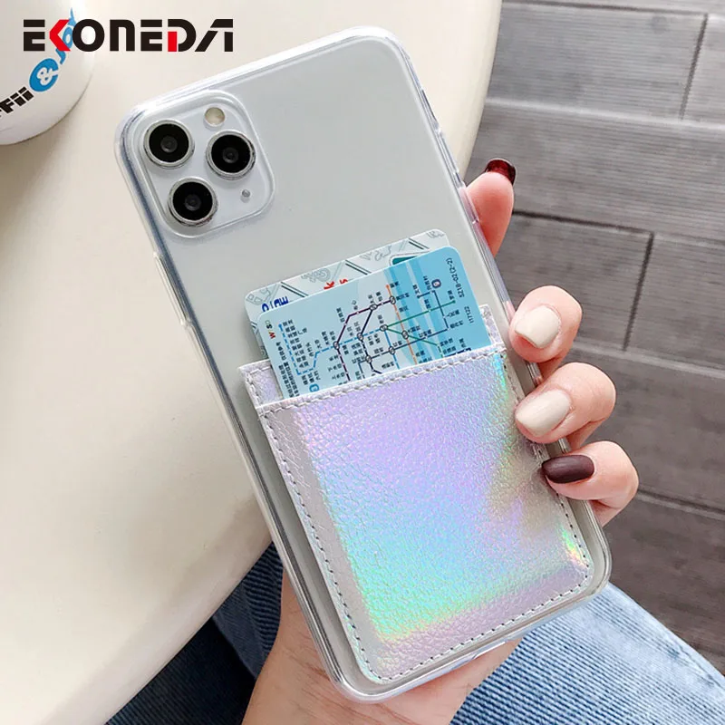 

EKONEDA Card Holder Pocket Case For Samsung Galaxy A51 A50 A71 A70 Note 9 10 20 S8 S9 S10 S20 Ultra plus Glitter Soft Case