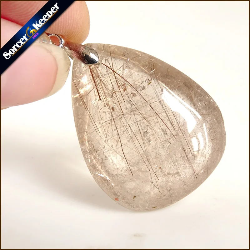 Редкий природный кварц золото рутилированный сад кристалл любовь ожерелье кулон