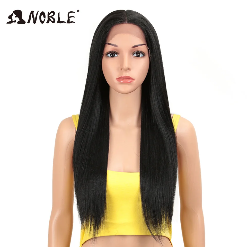 Noble Hair synthetic straight wigs 28 Inch Heat Resistant Fiber Hair Blonde Long Wigs For Women Synthetic Lace Front Wig