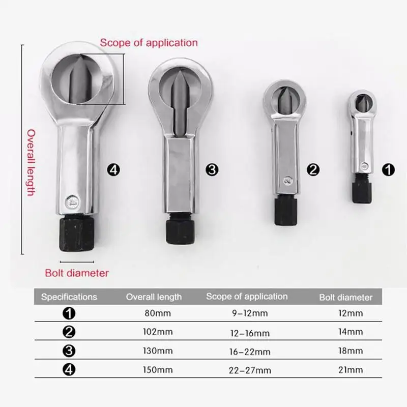 

1PC Nut Splitter Breaker 9-12mm/12-16mm Nut Remover Extractor Cracker Hand Tools Rust Resistant Damaged Spanner Remove Cutter