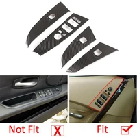new arrival high quality carbon fiber abs window lift switch button trim for bmw 5 series e60 e61 2004 06