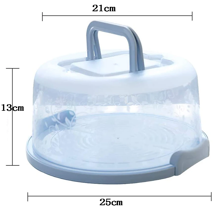 

8 Inch Portable Cake Box Transparent Plastic Food Fresh-keeping Box Kitchen Fruits Vegetables Packaging Case Dessert Organizer