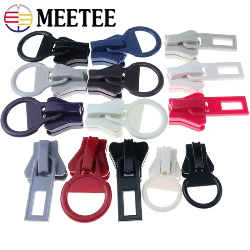 

Meetee 10/20pcs 20# Zipper Slider for Resin Zip Plastic Non-locking Coil Zippers Head Repair Kit DIY Tent Large Piller Accessory