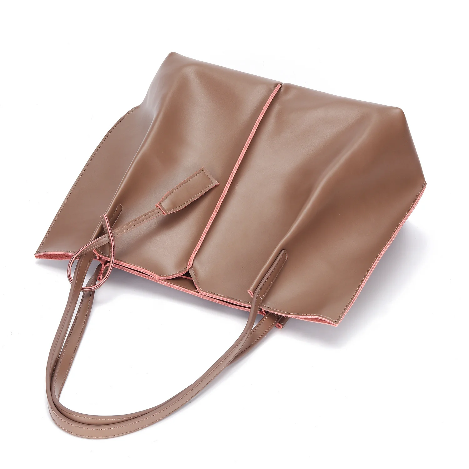 

Large capacity Tote female 2021 new Korean version simple soft leather commuting Bag College Students Leisure Fashion