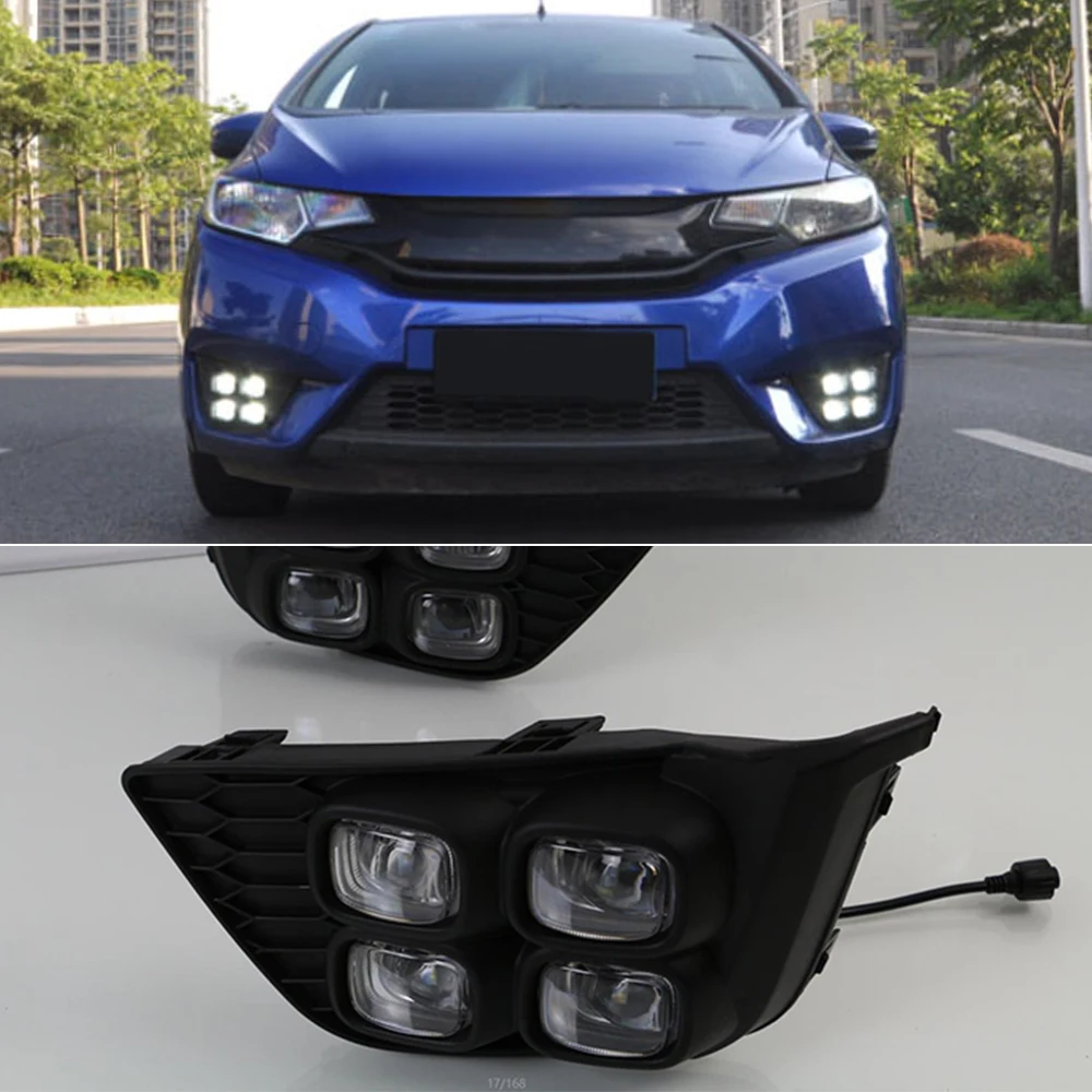 CSCSNL 1 пара светодиодный Габаритные огни для Honda Jazz fit 2014 2015 2016 DRL Противотуманные