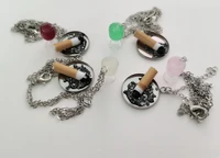 miniature food necklace wine cigarette necklace handmade jewelrykitschkawaiisweet