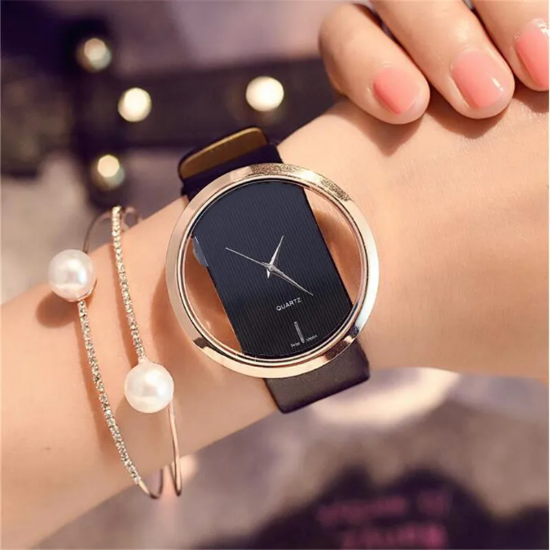 

Top Leather Quartz Watch Lady Watches Women Luxury Antique Stylish Round Dress Watch Relogio Feminino Montre Femme reloj mujer