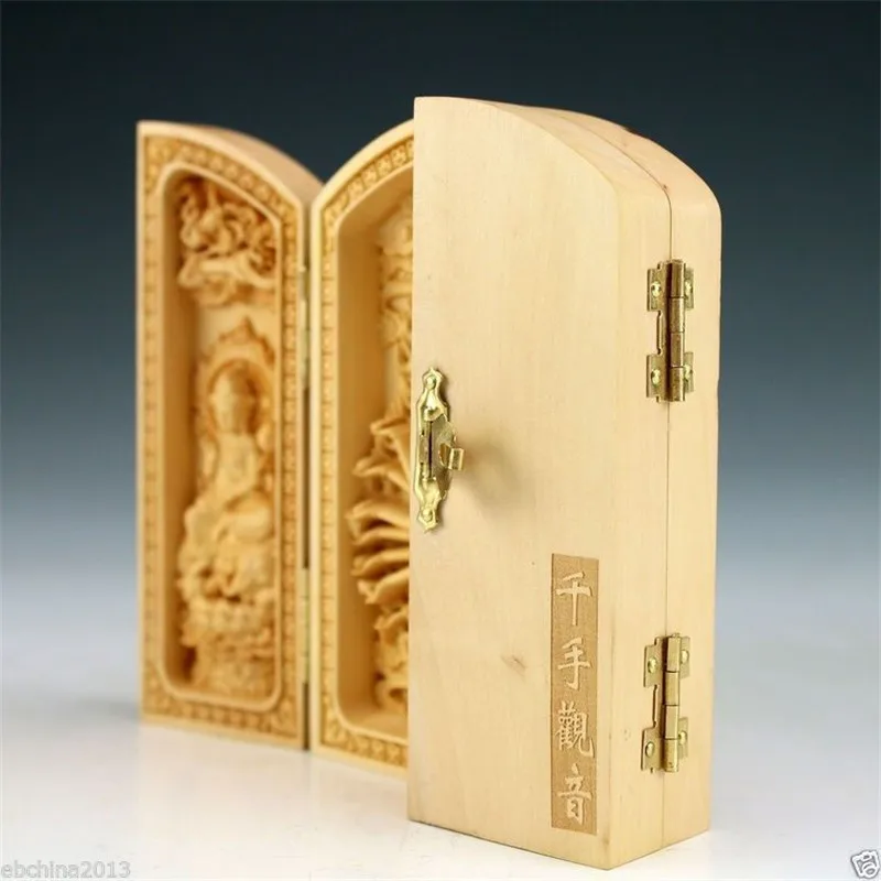 Восточные винтажные Самшит ручной работы резная статуя Будды AQQ | Дом и сад