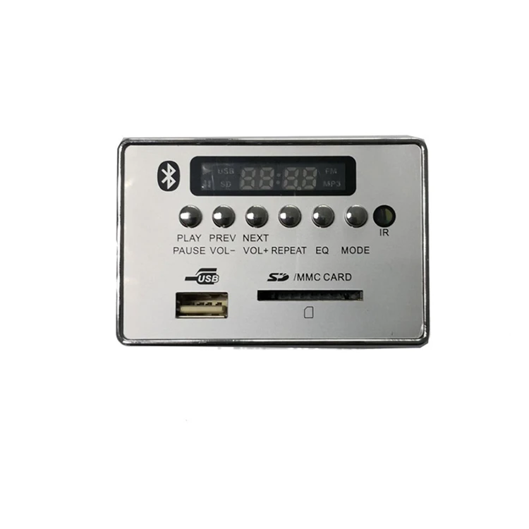 BT TF USB FM Aux Радио MP3 плеер встроенный Автомобильный USB Bluetooth Hands-free MP3 декодер плата модуль аудио переоборудование - Цвет: Серебристый