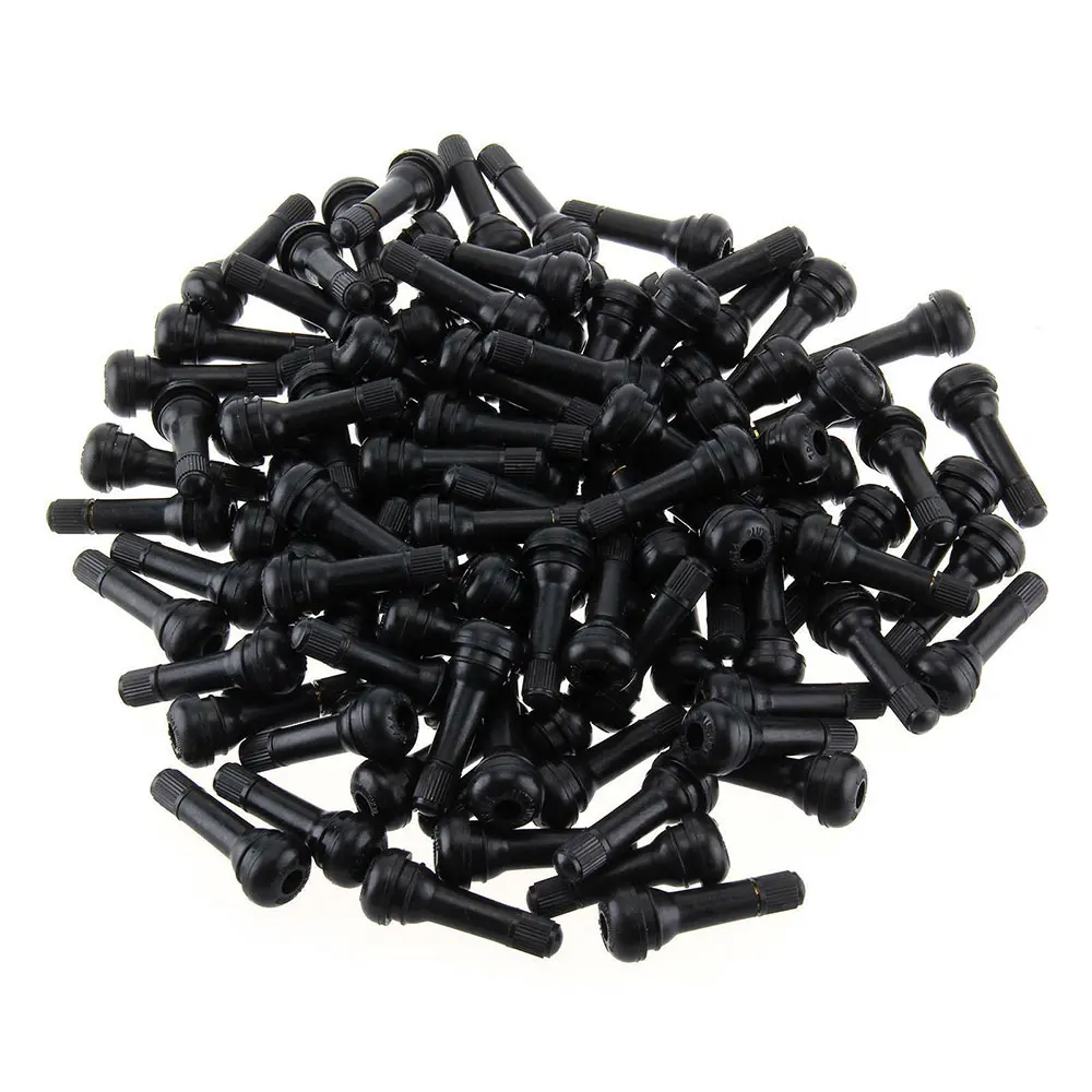 

New 100pcs Car Tubeless Tire Valve Heat Resistant Universal Valve Rubber Pure Copper Valve Core Nozzle Car Accessories Black