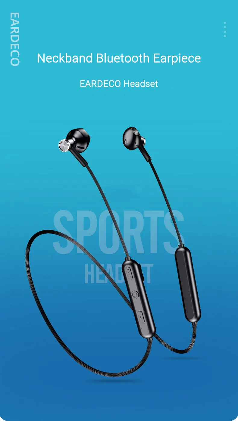 Магнитные беспроводные наушники EARDECO, Bluetooth наушники, спортивные беспроводные наушники, Bluetooth гарнитура, наушники с микрофоном