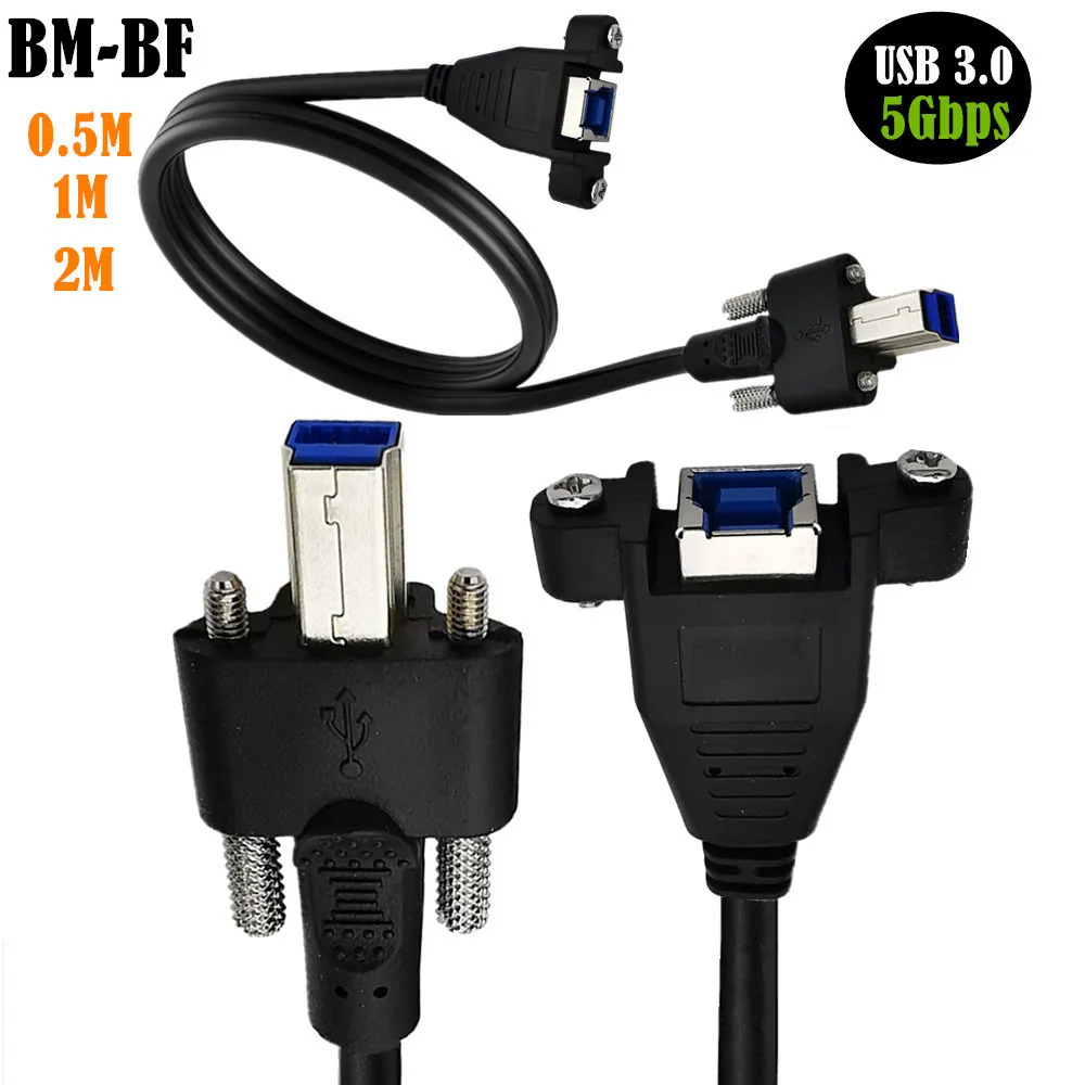 

usb3.0 printing extension docking data cable usb BM BF with fixed screw baffle panel data cable