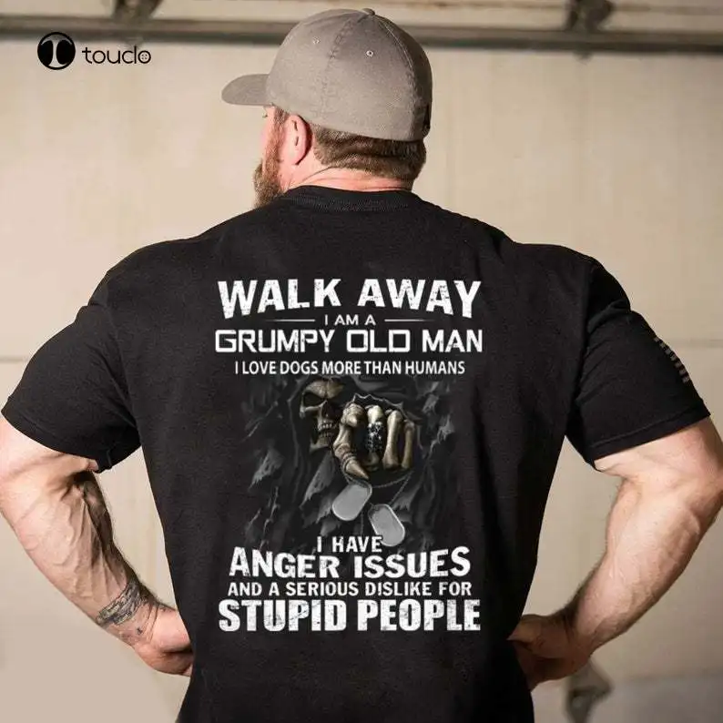 Grumpy рубашка для пожилых людей любит собак классная футболка с черепом серьезно