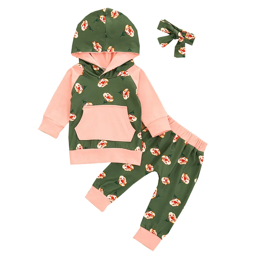 3 шт. Детский комплект из топа и брюк с капюшоном | Мать ребенок