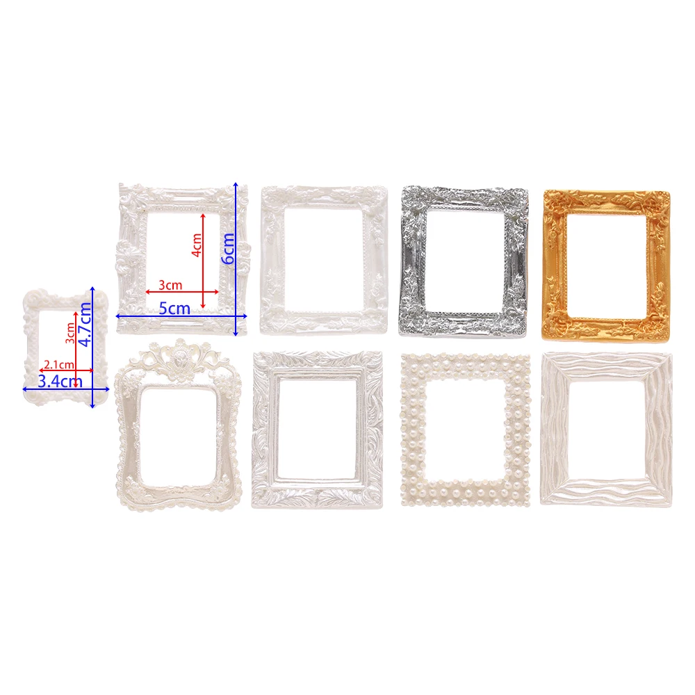 2pcs Resin Photo Frame Miniature Accessories Mini Photo Frame Crafts Simulation Furniture Doll House Decoration images - 6