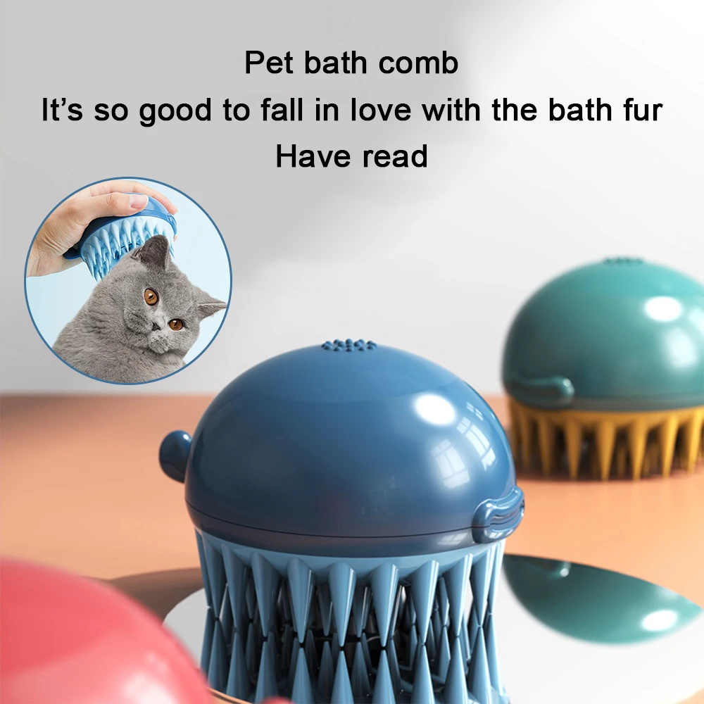 

Bathroom 2 in 1 Pet Bathing Massage Brush Anti-slip Soft Safe Gloves Brush Shower Grooming Shampoo Dispenser Pet Accessories