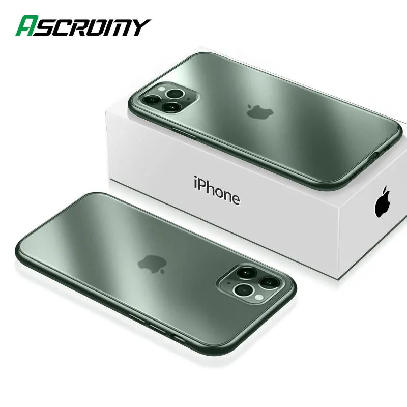 Матовый зеленый чехол для iPhone 11 Pro Max 12 Mini X XS XR 8 Plus 7 6 6S SE 2020 позолоченный Мягкий