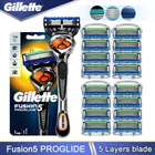Мужская бритва Gillette Fusion 5 Proglide, оригинальная стальная Безопасная бритва для мужчин, бритва с заменяемыми ручными лезвиями