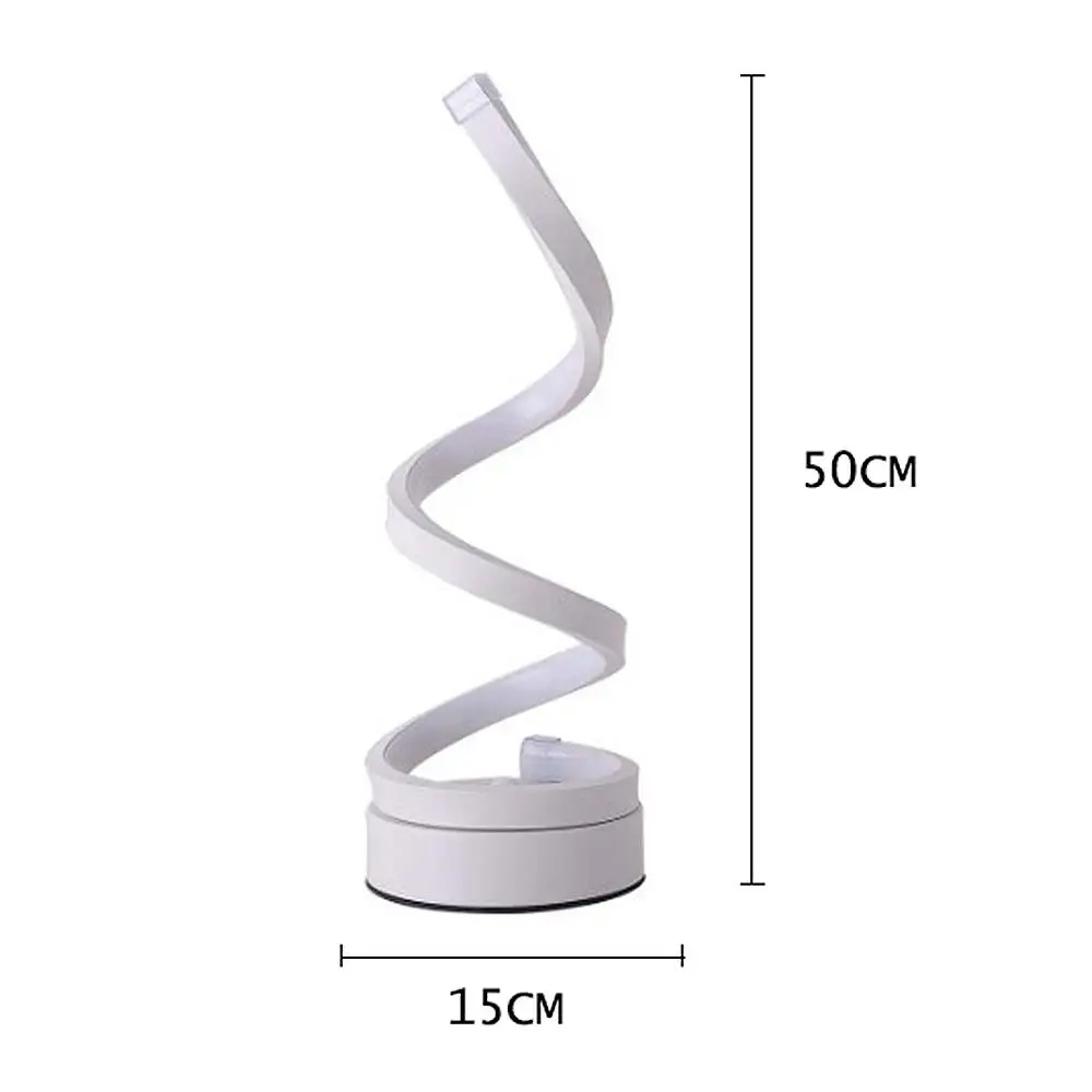 

SOLLED AC110-240V 20W White LED Eye Protection Acrylic Spiral Table Lamp With Plug For Bedroom
