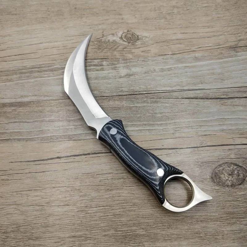 

Outdoor Stainless Steel Karambit Knife Tactical Karambit Knife Fixed Blade G10 Handle with Sheath
