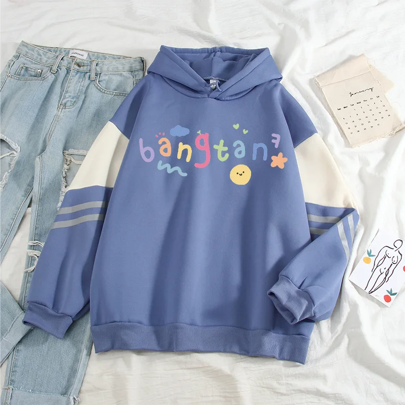 

hoodies women loose casual velvet color matching hoodie sweatshirt letter printing sweatshirt women crewneck Women's sweatshirt