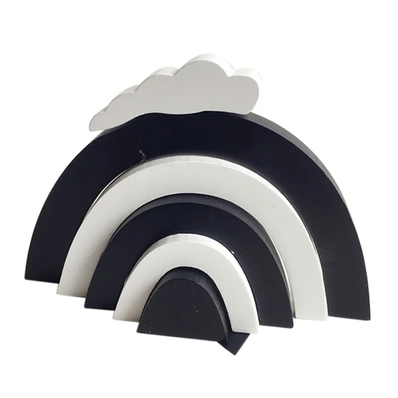 Красочные деревянные радужные строительные блоки для фотосъемки креативный