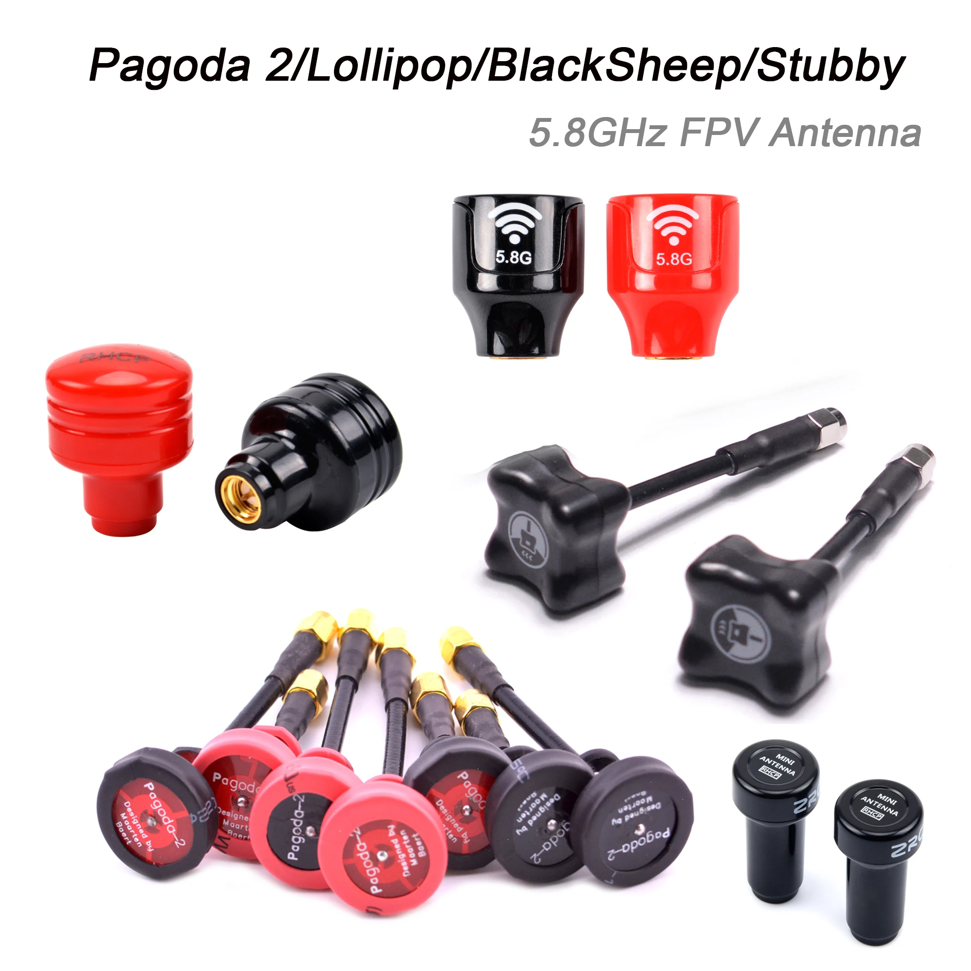 Пагода 2 / Lollipop V3 V4/BlackSheep/короткая 5 8 ГГц FPV антенна SMA RP-SMA MMCX UFL Разъем для RC