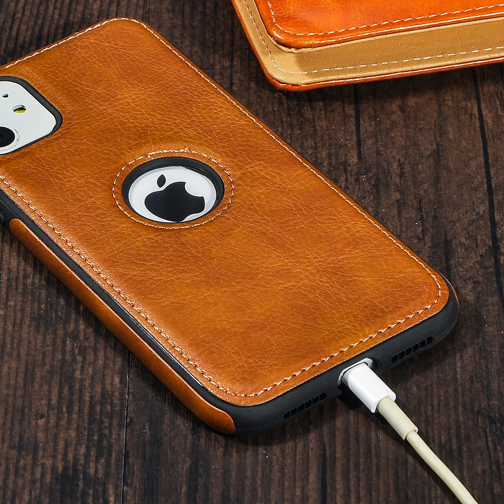 Solid Color PU Leather Phone Case For iPhone 12Pro 11 12 Pro Max XR XS Max X 7 Plus 12Mini 13Pro Max 11 14 Slim Soft Back Cover