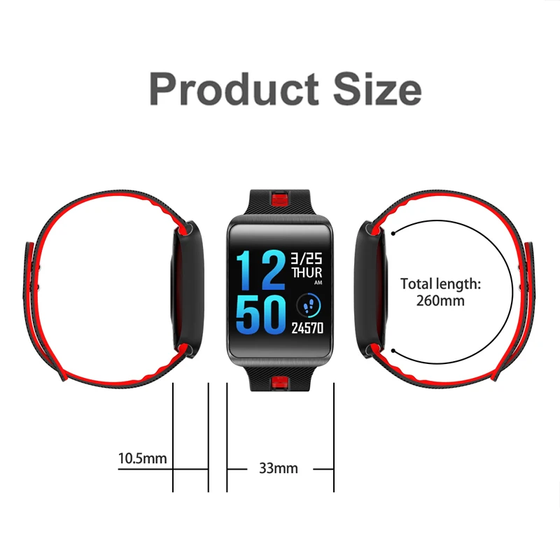 

Tiptop Smart Watch Hand Smart Sports Bracelet Step Heart Rate Blood Pressure Blood Monitoring Information Reminder GT98