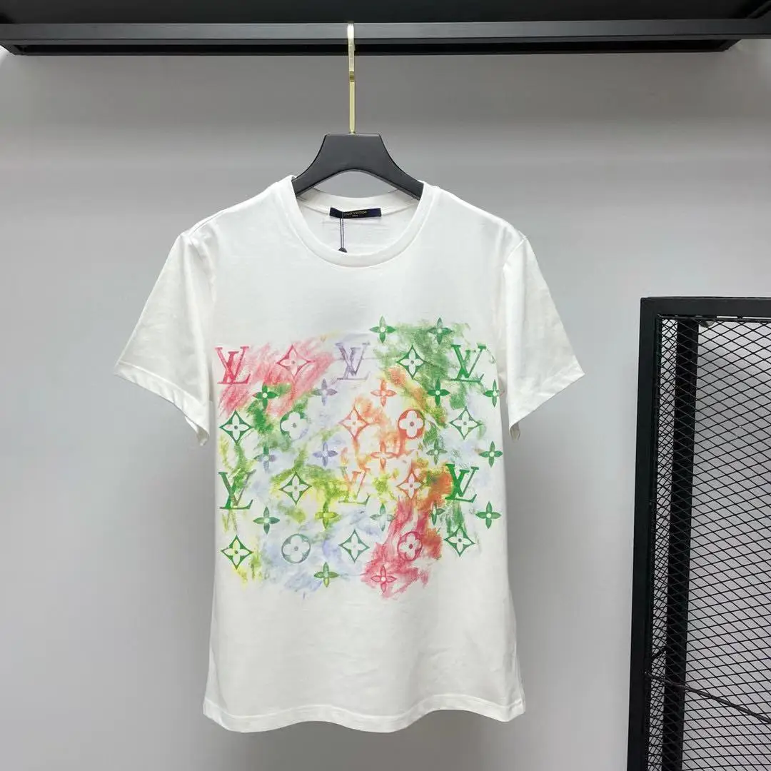 

2021 Early Spring New Graffiti Presbyopic Hand-Painted Letters Xiaohongshu Ins Super Popular Short Sleeve T-shirt