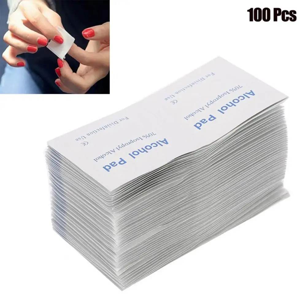 100Pcs одноразовая жидкость для снятия лака колодки шт. пропитанная спиртом