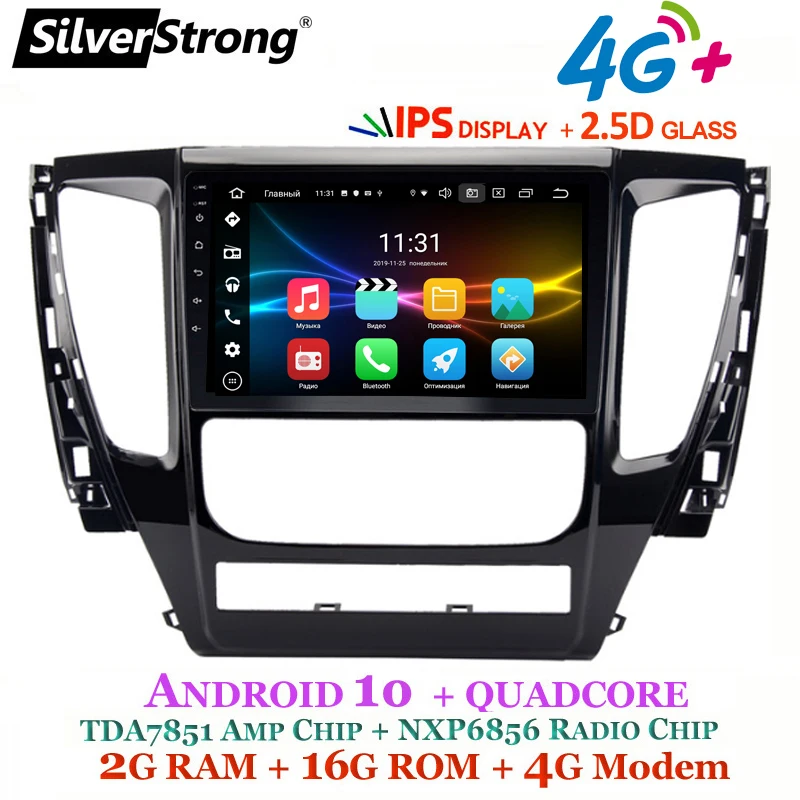 SilverStrong CARPLAY ips matrix Android10.0 4G модем Автомобильный gps для Mitsubishi Pajero 2018 + Радио RDS