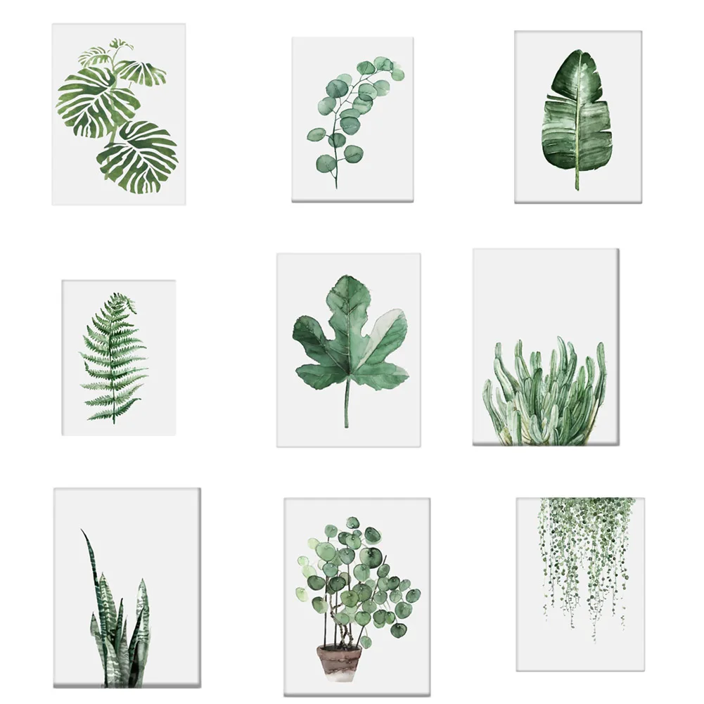

Tropical Plant Nordic Poster Home Decoration Scandinavian Green Leaves Decorative Picture Modern Wall Art Canvas Painting