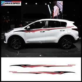Автомобильные спортивные полосы для KIA SPORTAGE BORREGO, автомобильный Стайлинг, поясные линии, наклейка, автомобильные аксессуары для тела, автомобильная защита, Виниловая наклейка