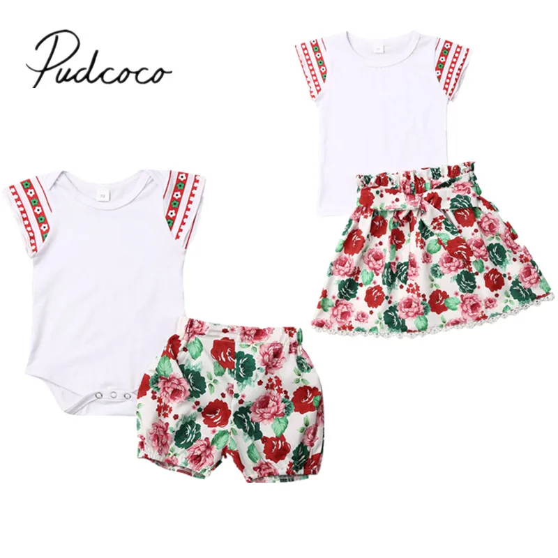 2019 летняя одежда для малышей платье маленьких девочек комбинезон одинаковый