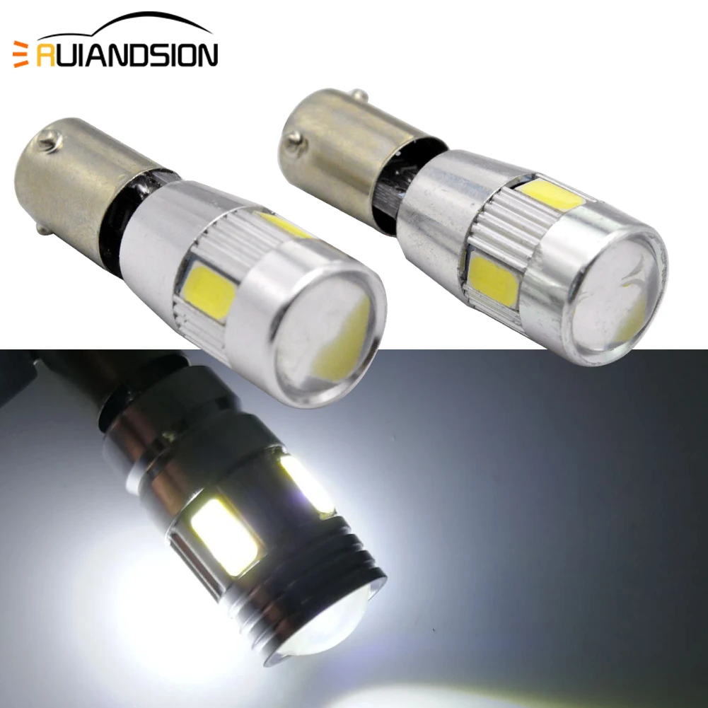 2 шт. белый BA9S BAX9s H6W BAY9S H21W 6 SMD СВЕТОДИОДНЫЙ 433 434 объектив проектора Canbus лампы