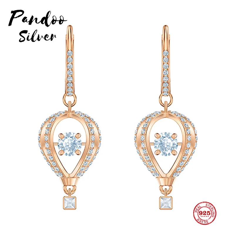 

PANDOO Fashion Charm Sterling Silver Original 1:1 Copy, Romantic Hot Air Balloon Fashion Earrings Women Luxury Jewelry Gifts