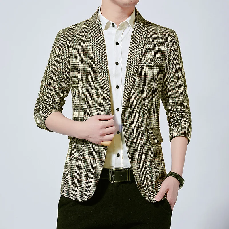 

Large Size Men's Business Casual Suit Lapel Single Breasted Solid Vintage With Pocket Autumn Winter Loose Male Quality Coat