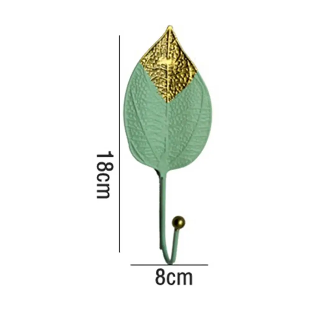 

Nordic Wall Hooks for Hanging Clothes No-punch Wall Hanger Coat Key Hook Iron Art Wall Decorations Golden Leaves home storage