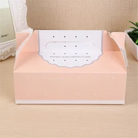 10pcs portable cookie candy box nougat cake souffl%c3%a9 egg tart sweets paper package bag pink for xmas new year picnic party supply
