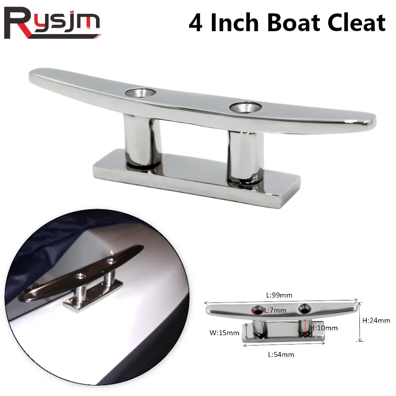 4 Inch High Quality 316 Stainless Steel Polished Combo Mooring Cleat 100mm boat cleat for marine boat yacht