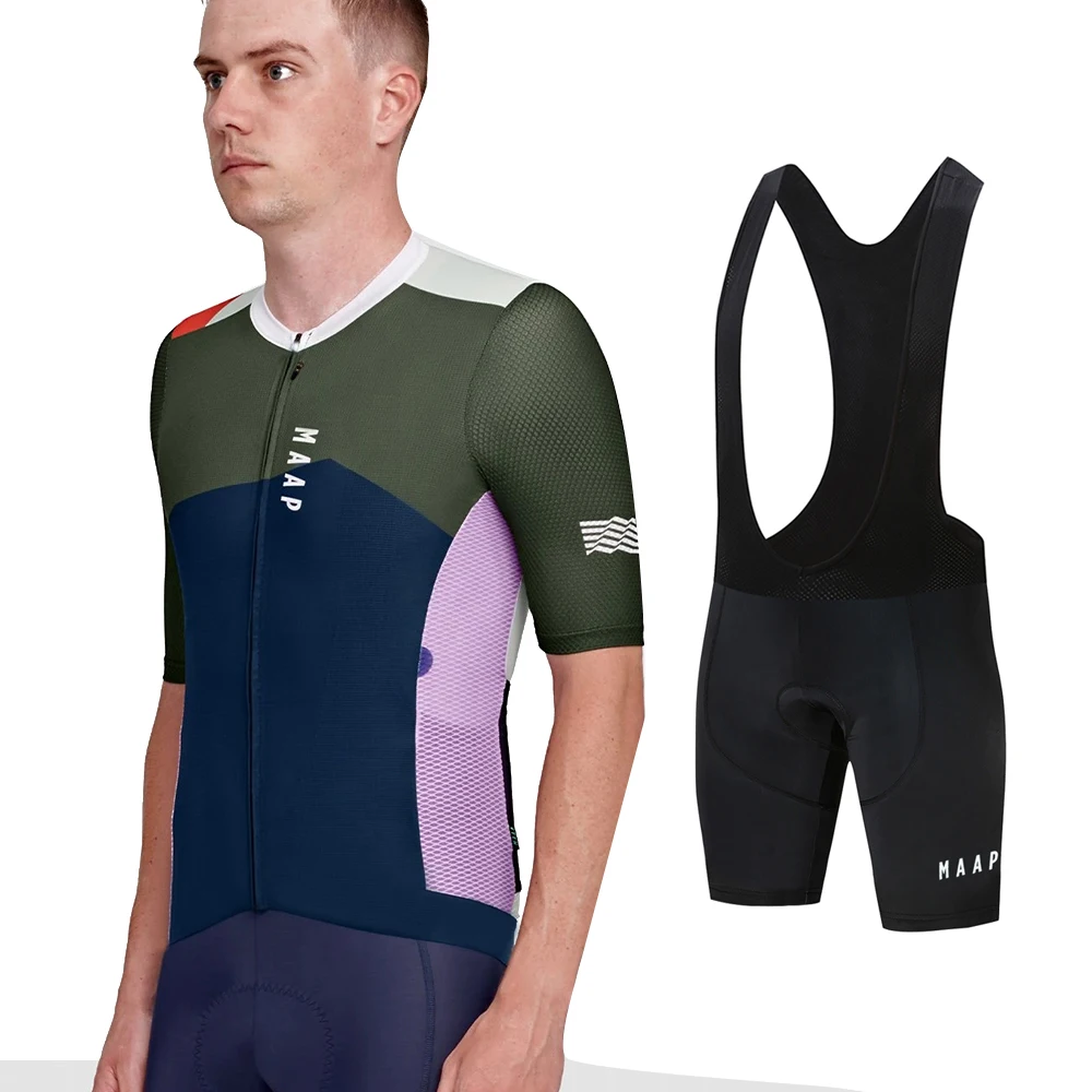 

MAAP Men's Summer Pro Team Cycling Short Sleeve Set Sportswear Bike Clothes Polyester Quick Dry Male Shirt Suit Pants Breathable