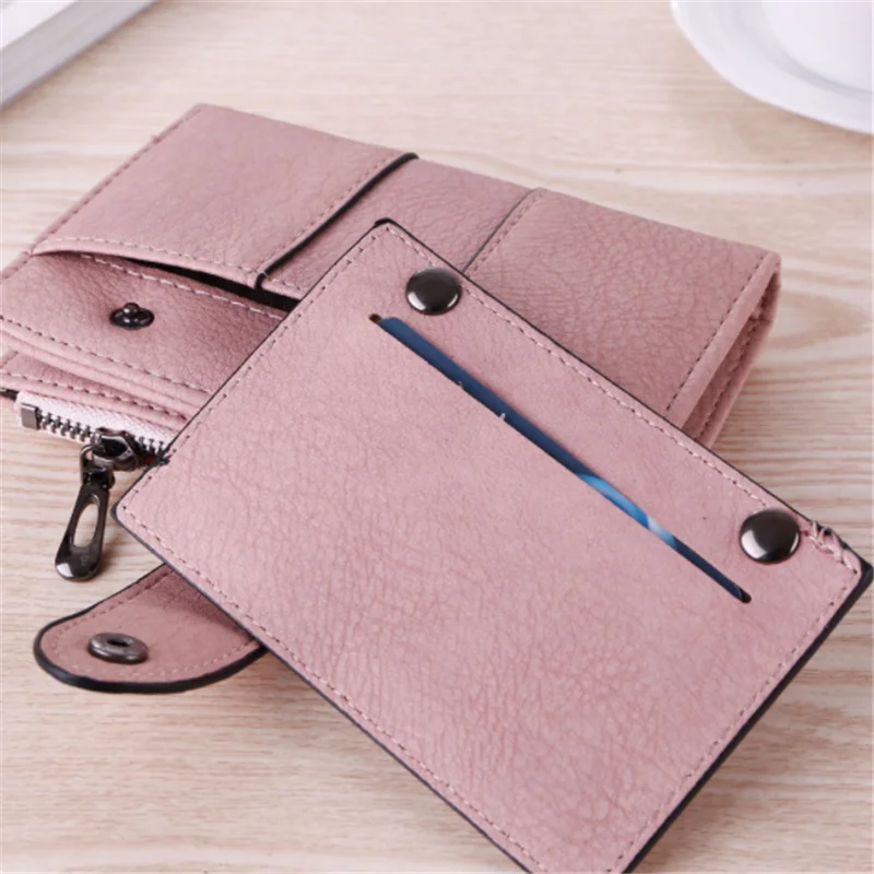 

Women Wallet Simple Retro Rivets Short Wallet Coin Purse Card Holders Handbag For Girls Purse Small Wallet Ladies