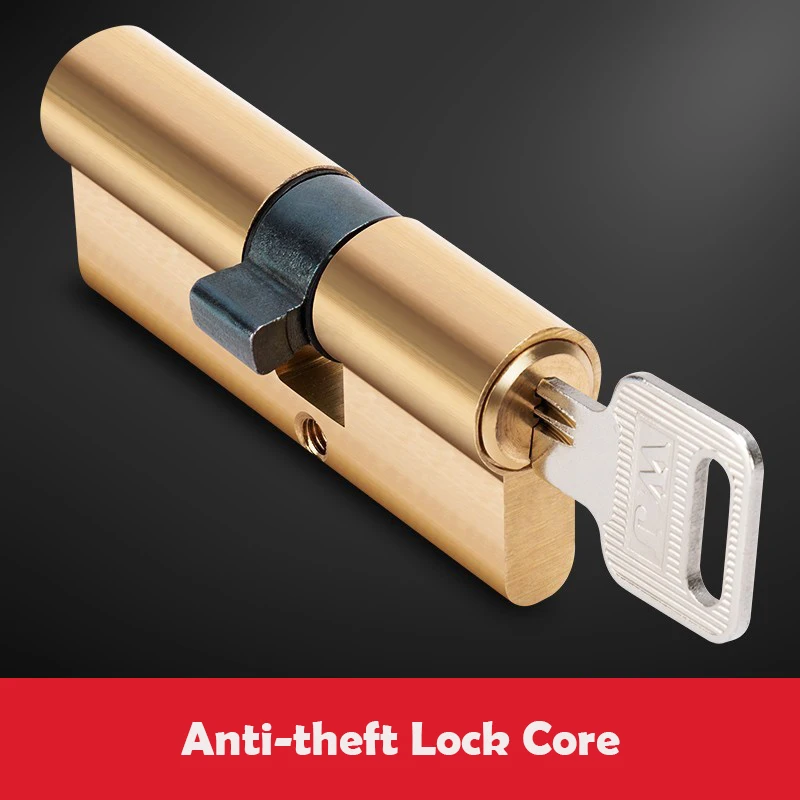 Чистый Медь Анти кражи сердцевина дверного замка 65 70 80 90 115 мм латунный цилиндр с AB